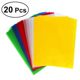 Fournitures de classement 20 pièces A4 Transparent papeterie dossier de fichiers étanche Type Document expansion portefeuille couleur aléatoire 230803