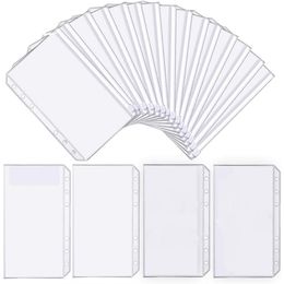 Fournitures de classement 25 pièces A6 pochettes de reliure PVC Transparent 6 trous dossier zippé en plastique argent enveloppes budgétaires 230711