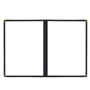 Fournitures de classement A4 Couverture de menu pliable Livre d'affichage Cuisine Nourriture Boisson Cuir PU Pour Restaurant Bar Réutilisable DIY Transparent Café 2 4 8 Pages 230706