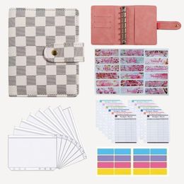 Archiefbenodigdheden A7 Budget Binder Set Mini Money Organizer voor geldbesparende vulling Envelopsysteem met zakken Vellen en stickers 230711