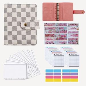 Archiefbenodigdheden A7 Budget Binder Set Mini Money Organizer voor geldbesparende vulling Envelopsysteem met zakken Vellen en stickers 230711