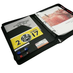 Fournitures de classement PU Padfolio couleur unie A4 gestionnaire classeur bureau d'affaires dossiers de fichiers de haute qualité produits 231219