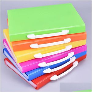 Fournitures de classement en gros poches colorées en expansion dossier de fichiers A4 fichier extensible organiser portable accordéon bureau document briefc Dhdsl