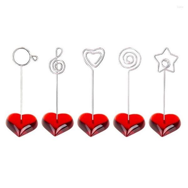 Archivo de suministros al por mayor lote 10pcs f Heart Base Craft Wire PO Clip Memo Memo Mes Tabla Tabla de boda Lugar de boda Dhufj personalizado