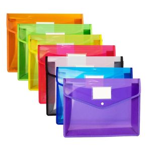 Fourniture de dépôt de portefeuille en plastique en plastique enveloppe enveloppe étanche Poly Plastics Fichier Portefeuilles Dossiers de documents avec fermeture de bouton Dr Dhexf