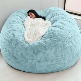 Filler Soft Giant Sofa No Cover Washable Tabillable Lit Fluffy Fur Fur Sac Lit Recaillir Coussin Home Decor 240115