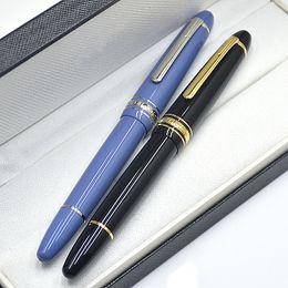 Remplissage en gros de nouveaux luxe MSK-149 Piston Classic Fountain Pen Black Blue Resin Business Office Writing Encre stylos avec numéro de série