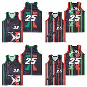 Film 25 Malcolm X Power Movie Jersey Basketball 1992 Power Retro College Black Team Color Hiphop Pure Cotton All Steched Breathable For Sport Fans University Man