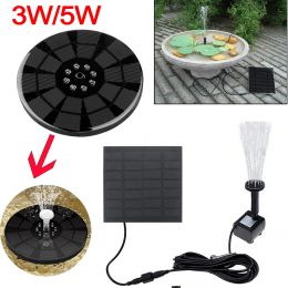 Film 3w zonne-energie fontein op zonne-energie vogelbad fonteinpomp met 1600 mah batterij enkele led-verlichting voor tuin/vijver/zwembad