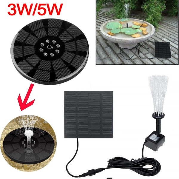 Film 3w fontaine à énergie solaire pompe de fontaine de bain d'oiseau à énergie solaire avec batterie 1600mah lumières Led simples pour jardin/étang/piscine