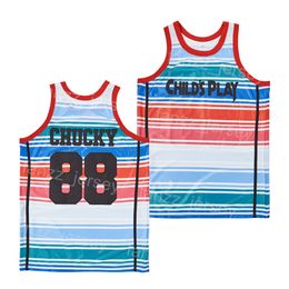 Filmbasketbal 1988 Chucky Jersey 88 Child's Play Movie High School Ademende retro hiphop zomer voor sportfans Pure Cotton College Shirt Team White Pullover
