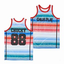 Filmbasketbal 88 Kind Play Chucky Jerseys 1988 Retro Movie High School Summer Breathable retro voor sportfans Pure Cotton College Shirt Hiphop Team White Good