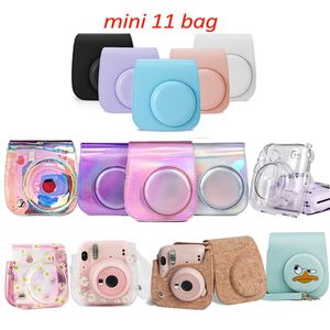 Filmcamera's voor Fujifilm Instax Mini 11 Camera Accessoire Artist Oil PaP PU Leather Instant Camera Schoudertas Protector Cover Case 221025