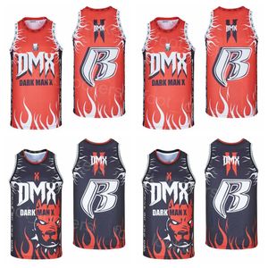 Film DMX Dark Man X Jersey Movie Basketball Flesh of My Flesh Blood For Sport Fans College Stitched Team Retro Pull High School Breathable Shirt HipHop Summer