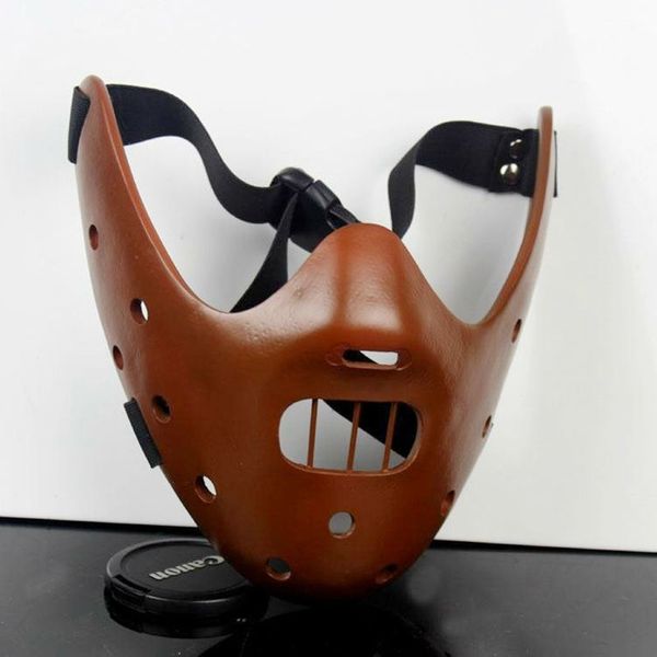 Película Película El silencio de los corderos Hannibal Lecter Resin Máscaras Masquerade Halloween Cosplay Bailar Party Party Props Half Face Mask Y200103
