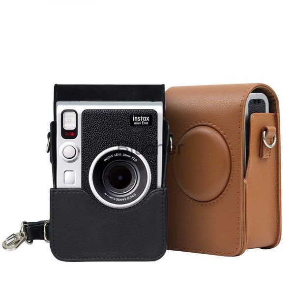 Película nueva funda de bolsa de protección de cuero PU de PVC para Fujifilm Instax Mini EVO cámara de fotos de película instantánea con correa extraíble para hombro x0731