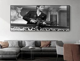 Película Priest Tony Montana retrato en blanco y negro pinturas en lienzo carteles e impresiones imágenes artísticas de pared para decoración del hogar 9112319