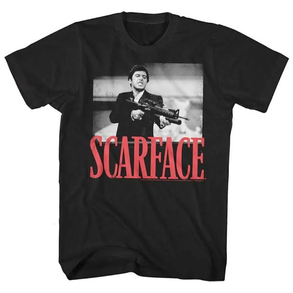 Film T-shirt Tony Montana Big Guns Graphic Print Fashion Plus Size Cotton Short Sleeve Women Men 240409