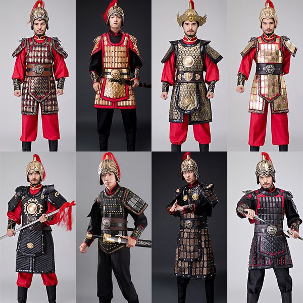 Film TV vêtements anciens états de guerre armure de la dynastie Han général militaire capitaine soldat Costume d'armure Costume de Performance