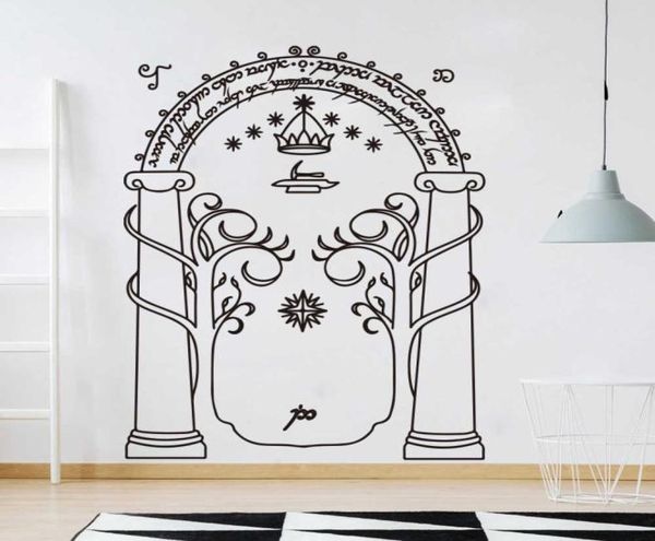 Film Wall Decal Mines de Moria Door Kids Room Decoration Nursery Interior Wall Stickers Boys Dormitory Home Decor Y747 2106153915006