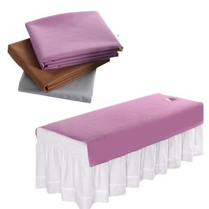 Sapa de cama de aceite impermeable a prueba de agua filmada para el salón de belleza Spa Massage de la mesa de la cama de la cama con láminas de cubierta con/sin agujero 240314