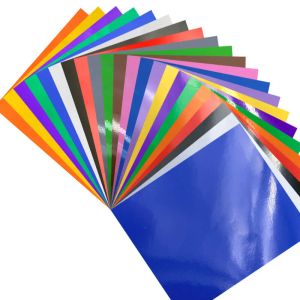 Películas 23 hojas de 12.0 x 10.0 in, paquete de hojas de vinilo adhesivas permanentes para hacer patrones de letreros para decoración de fiestas, pegatinas, cortadores de manualidades, calcomanías para automóviles