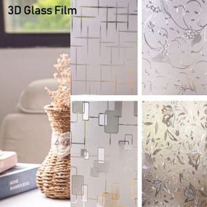 Films 3D Glazen raamstickers Privacy Glass Statische stickers Niet -klevende glasraamstickers Huiswarmte isolatie Zonnebrandcrème Film