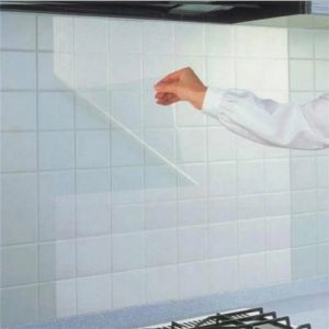 Películas 40 cm * 2 m Película de aceite de cocina transparente Azulejos de cerámica de alta temperatura Etiqueta de la pared Estufa impermeable y aceite Papel tapiz autoadhesivo