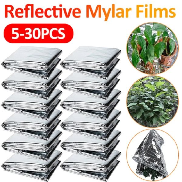 Films 530 pièces Films hautement réfléchissants en Mylar argenté 210x120 cm pour la culture de tente en aluminium, jardin, serre, agriculture, augmentation de la croissance des plantes