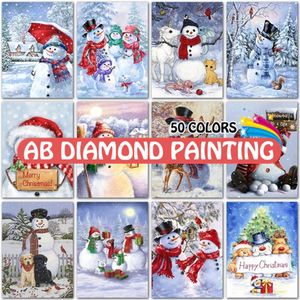 Films Ab diamant peinture bonhomme de neige cadeau de noël décor à la maison père noël plein carré rond perceuse mosaïque diamant broderie croix