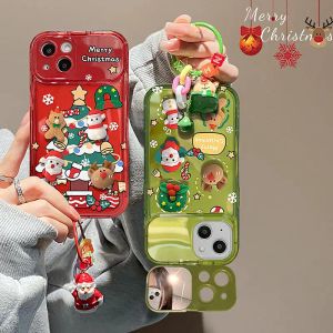 Films Kerstboom hangers flip Mirror Case Cover voor iPhone