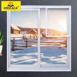Films Erocaca Winter Window Isolation Film Indoor Windproofroproof Warm Selfadhesive for Energy Saving Clear Soft Glass Shrink Heat Film