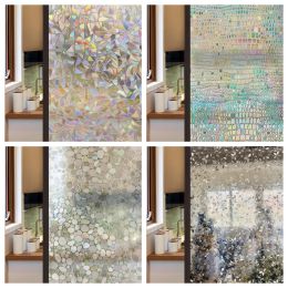 Films Rainbow Window Film Film de vitrail translucide Vinyle Adhesive Film Sticker Sticker Isolation Window Isolation de la chaleur pour la maison