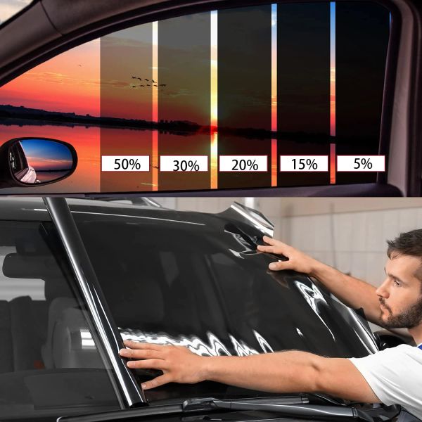 Películas Ventana Tinte Película para automóviles Sombra de auto de privacidad Babrillero delantero delantero Bloque UV Blackout Window Film Auto Car Windshield Sun Shade