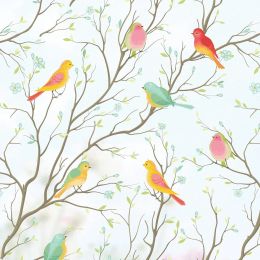 Films YaJing Privacy Glasfolie Niet-klevende Frosted Bird Decoratieve Vinyl Glasfolie Statische Cling Gekleurde raamstickers voor thuis