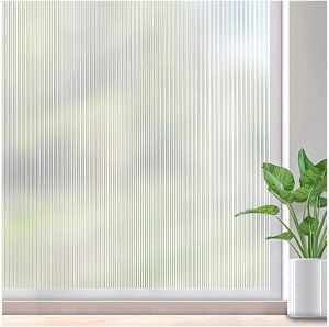 Películas YaJing Película de privacidad para ventanas Adhesivos estáticos: Película de vidrio de caña esmerilada Decoración no adhesiva Protección UV Etiqueta de vidrio con control de calor