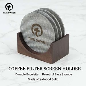 Filter 58 mm mesh Barista koffiezetscherm voor espressomachine houder walnoot herbruikbaar