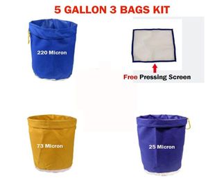 Sac à filtre 5 gallons 3 sacs ensembles de bulles jardin de poussée de poussée de hachage de hachage à base de place d'essence