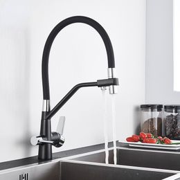 Robinets filtrés Purification robinet de cuisine 360 rotation filtre à eau robinet pour cuisine trois voies robinets de cuisine robinet