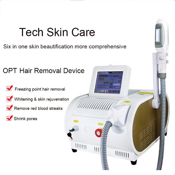 Machine d'épilation permanente OPT IPL Laser RF rajeunissement de la peau traitement de l'acné équipement de spa de beauté 8 pouces écran tactile 530nm 640nm 480nm MACHINE