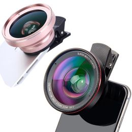 Filtres 0,45x 0,6x (120 degrés) grand angle + 15x lentille macro 2 en 1 kit de caméra de lentilles de téléphone mobile kit de caméra 4K HD pour le smartphone