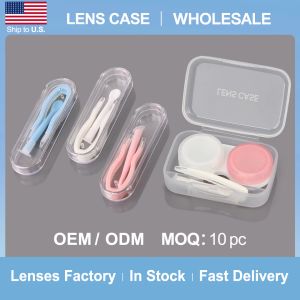 Filters 10/100 PCS LENSSE CASE Groothandel mode Mini Oogglas Plastic snoepkleur Travelglazen Holder Soaking Box Contact Lens Case