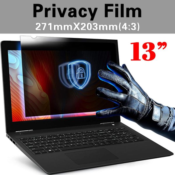 Filtres 13 pouces (271 mm * 203 mm) Filtre de protection anti-Filtre de confidentialité Film de protection pour 4 3 ordinateur portable