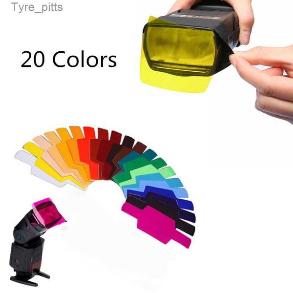Filtres 20 pièces de filtre de gel de couleur flash ensemble de filtres de couleur supérieur ensemble de papier de couleur adapté à la photographie d'appareil photo filtre de gel L2403