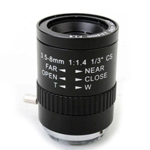 Filtres 3,58 mm CS IRIS Varifocal Zoom CCTV Lens F1.4 Lans caméra LRIS manuelle pour 1/3 