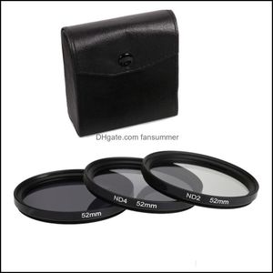 Filtros 3 en 1 Gris Nd2 Nd4 Nd8 Kit de filtros de lentes Conjunto 49 mm 52 mm 55 mm 58 mm 62 mm 67 mm 72 mm 77 mm para cámara canon nikon drop del fansummer dhp9k