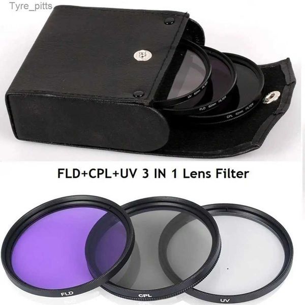 Filtres 49 mm 52 mm 55 mm 58 mm 62 mm 67 mm 72 mm 77 mm trois dans un filtre d'objectif avec Pocket UV + CPL + FLD Convient aux canons Nikon avec la caméra Nikon Lensesl2403