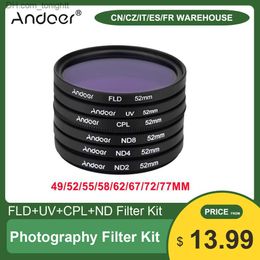 Filtros Andoer UV+CPL+FLD+ND(ND2 ND4 ND8) Juego de filtros de fotografía para Nikon Pentax DSLRs 52 mm/49/55/58 mm/62/67/72/77 mm Q230905