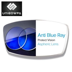 Filtres Lentes de lunettes anti-bleu CR39 Résine 1,56 1,61 1,67 1,74 Prescription Optical Myopia Lens Hyperopia Clear Transparent Lens