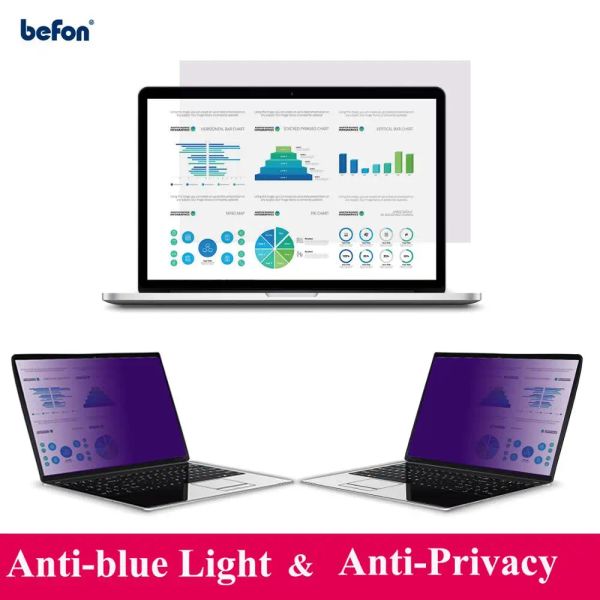 Filtros BeFon 13.3 pulgadas Filtro de privacidad Película protectora de pantalla de luz anti azul para la pantalla panorámica 16 9 Protector de pantalla del portátil portátil